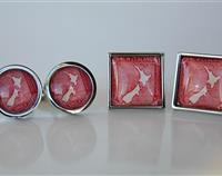 New Zealand Map Postage Stamp Cufflinks