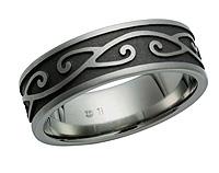 Titanium Engraved Koru Ring 5603