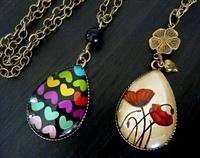 Funky Teardrop Glass Dome Pendant - Choose one