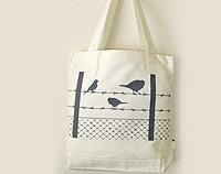 Tote Bag - Bird on Fence
