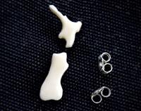 NZ Stud Earrings - Bone & Sterling