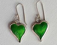 Green Enamel Earrings