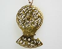 Verge Fusee necklace - 1700's beauty with hidden birds and sunflower