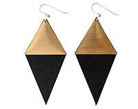 Diamond amour earrings - brass, long