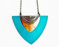 Tribal shield bib necklace