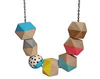 Geometric Wooden Necklace #1