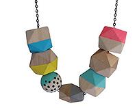 Geometric Wooden Necklace #3