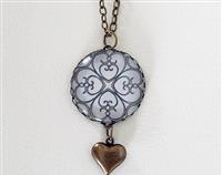 Gorgeous Glass Dome Pendant - Metallic Silver