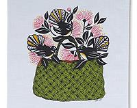 Green Kete Fantail - Tea Towel