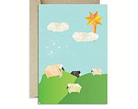 Stargrazer Sheep - Origami Christmas Card