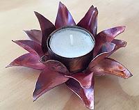 Single Petal Copper Tea Light holder - small