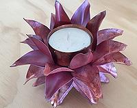 Double Petal Copper Tea Light holder - Small