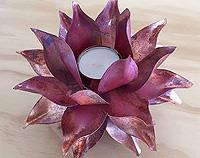 Double Petal Copper Tea Light holder - Medium