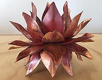 Double Petal Copper Tea Light holder - Large