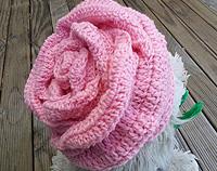 Pink Rose Crochet Hat