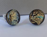 Handmade Gold Foil Glass Studs