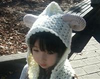 Crochet sheep hood with scarf