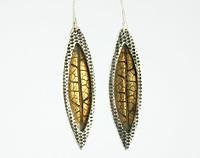 Leaf Frame Earrings with Gold Patina
