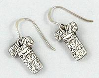 Small Pure Silver Kimono Earrings