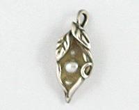Tiny Silver Pea Pod Charm for Bracelet or Child's Necklace