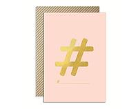 Hash Tag Pink Card