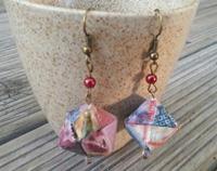 Japanese Origami Cube Hook Earings mixed colour