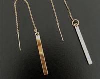 Bar Threader earrings in your choice of metal