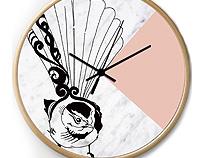 Peach Fantail Clock