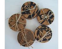 Handprinted Cork Coasters  