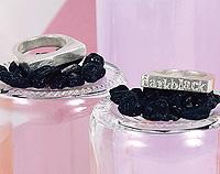 Silver darkblack stacker ring