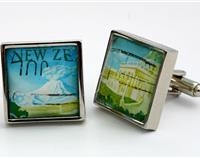 Tongariro National Park and the Chateau Hotel 1960 NZ Postage Stamp Cufflinks