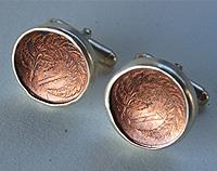 One Cent Cufflinks with Sterling Silver