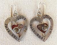 Sterling silver Love You Long Time earrings with copper inner