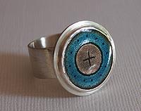 Light Blue and Grey ring