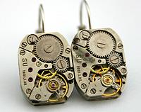Industrial Beauty - watch movement earrings