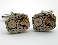 Industrial watch movement cufflinks