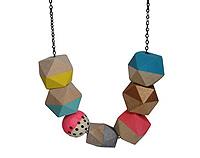 Geometric Wooden Necklace #4