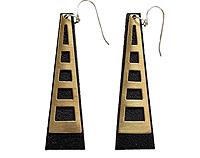 Triangle Window Tower Earrings - Black or White