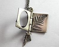 Miniature pure silver book pendant