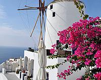 Windmill at Oia, Santorini, Greece - Canvas Print