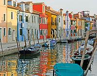 On the Canal at Burano, Venice, Italy - Canvas Print