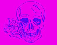 Smoking Skull (pink) Framed Print