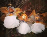 Christmas Angels - set of 3 paper flowers