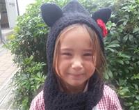 Black Cat Hood with Scarf