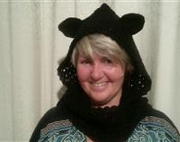 Crochet Black Cat Hood with Scarf