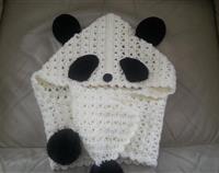 Crochet Panda Hood with Scarf