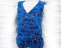 Blue Marle 100% Wool hand knitted Vest by Koyal Kapilla NZ