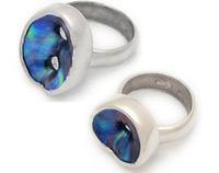 New Zealand Paua Hole and Sterling Silver Ring