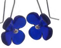 Hydrangea Flower Recycled Glass Earrings
